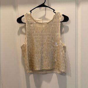 J. Crew Cream Textured Crop Top
